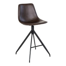Barhocker >Monaco< (2er-Set) in Braun, Glattlederoptik - 46x84x47cm (BxHxT)