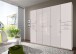 Drehtürenschrank >Danzig< in WEISS + GLAS WEISS - 225x208x58cm (BxHxT)