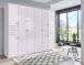 Drehtürenschrank >Danzig< in WEISS + GLAS WEISS - 270x208x58cm (BxHxT)