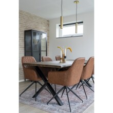 Armlehnstuhl >Harbo< in Braun, Vintagelederoptik - 56x89x62cm (BxHxT)