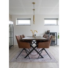 Armlehnstuhl >Harbo< in Braun, Vintagelederoptik - 56x89x62cm (BxHxT)