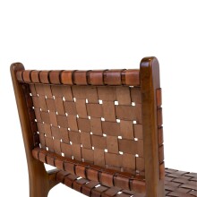 Holzstuhl >Perugia< (2er-Set) in Braun, Leder - 51x87x53cm (BxHxT)