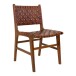 Holzstuhl >Perugia< (2er-Set) in Braun, Leder - 51x87x53cm (BxHxT)