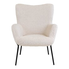 Relaxsessel >Glasgow< in Weiss, Stoff - 70x98x79cm (BxHxT)