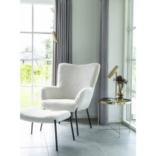 Relaxsessel >Glasgow< in Weiss, Stoff - 70x98x79cm (BxHxT)