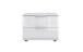 Nachtschrank >Danzig< in WEISS + GLAS WEISS - 52x40x38cm (BxHxT)