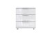 Nachtschrank >Danzig< in WEISS + GLAS WEISS - 52x58x38cm (BxHxT)