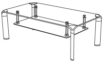 Alberto Couchtisch: Modernes Design aus Sicherheitsglas & Metall, 100x42x60cm, mit 2 Ablagen, Einfach zu montieren, Stilvoll & Praktisch