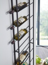 Weinregal Wand Schwarz 36x150x8 cm Flaschenregal Metall Regal Groß