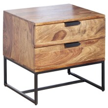 Nachttisch Boxspringbett Massivholz 50x40x51 cm Nachtkommode Schubladen