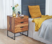 Nachttisch Boxspringbett Massivholz 50x40x65 cm Nachtkommode Schubladen