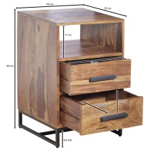 Nachttisch Boxspringbett Massivholz 40x35x66 cm Nachtkommode Schubladen