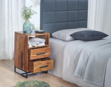 Nachttisch Boxspringbett Massivholz 40x35x66 cm Nachtkommode Schubladen