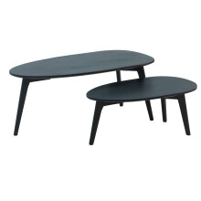 Couchtisch 2er Set Nierenform Holz Wohnzimmertisch...