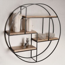 Wandregal Holz Metall 70x70x18 cm Hängeregal Regal...