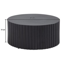 Couchtisch Sofatisch Metall Schwarz 67x67x31 cm Wohnzimmertisch Rund