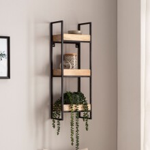 Wandregal 27x77x18 cm Massivholz Metall Hängeregal Regal Industrial