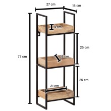 Wandregal 27x77x18 cm Massivholz Metall Hängeregal Regal Industrial