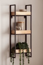 Wandregal 27x77x18 cm Massivholz Metall Hängeregal Regal Industrial