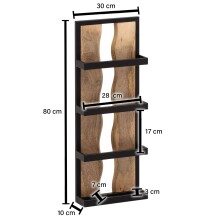 Wandregal 30x80x10 cm Massivholz Metall Hängeregal Regal Industrial