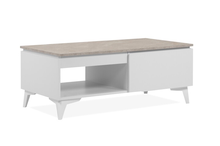 Couchtisch >Bertrix< in Sandstein / weiß - 100x40x55cm (BxHxT)