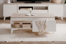 Couchtisch >Bertrix< in Sandstein / weiß - 100x40x55cm (BxHxT)