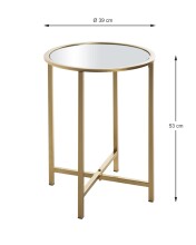 Beistelltisch >24742< in gold, Metall, Spiegel 5 mm...