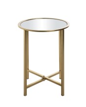 Beistelltisch >24742< in gold, Metall, Spiegel 5 mm - 53x39cm (HxD)