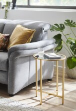 Beistelltisch >24742< in gold, Metall, Spiegel 5 mm - 53x39cm (HxD)