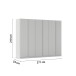Drehtürenschrank >Monostar< in seidengrau aus Holzwerkstoff - 271x210x54 (BxHxT)