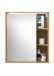 GREECE Spiegelschrank Bad mit LED-Beleuchtung in Wotan Eiche Optik - Badezimmerspiegel Schrank mit viel Stauraum - 60 x 70 x 20 cm (B/H/T)