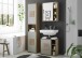 GREECE Spiegelschrank Bad mit LED-Beleuchtung in Wotan Eiche Optik - Badezimmerspiegel Schrank mit viel Stauraum - 60 x 70 x 20 cm (B/H/T)