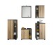 NIZZA Badezimmermöbel Set in Graphit, Artisan Eiche Optik - Modernes Badmöbel Set 5-teilig bestehend aus 2 Kommoden, Hängeschrank, Unterschrank & Spiegel - 220 x 200 x 37 cm (B/H/T)