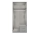 Drehtürenschrank >Duo< in WEISS,AUFLEISTUNGEN CHROM - 91x199x58cm (BxHxT)