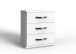 Schubkastenkommode >Duo< in WEISS,AUFLEISTUNGEN CHROM - 46x58x40cm (BxHxT)