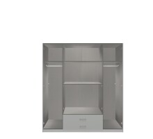 Drehtürenschrank >Duo< in WEISS,AUFLEISTUNGEN CHROM - 179x199x58cm (BxHxT)