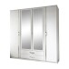 Drehtürenschrank >Duo< in WEISS,AUFLEISTUNGEN CHROM - 179x199x58cm (BxHxT)