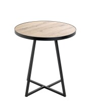 Beistelltisch >25445< in schwarz-eiche, MDF, Metall - 52x48cm (HxD)