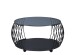 Couchtisch >Shanghai< in schwarz, Metall schwarz/Sicherheitsglas grau - 46 (H), 80cm Durchmesser