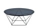 Couchtisch >Nario < Metall schwarz + Sicherheitsglas grau - 70cm Durchmesser, 36cm (H)