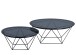 Couchtisch >Nario < Metall schwarz + Sicherheitsglas grau - 70cm Durchmesser, 36cm (H)