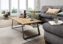 Couchtisch >2147< in Wildeiche Massiv, Gestell...