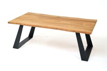 Couchtisch >2147< in Wildeiche Massiv, Gestell...
