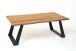 Couchtisch >2147< in Wildeiche Massiv, Gestell Metall - 110x40x60cm (BxHxT)