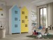 Kleiderschrank >CASAMI BRUGES< in Korpus Weiß / Front Blau u. Gelb, MDF
