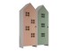 Kleiderschrank >CASAMI BRUGES< in Korpus Weiß / Front Pink u. Grün, MDF