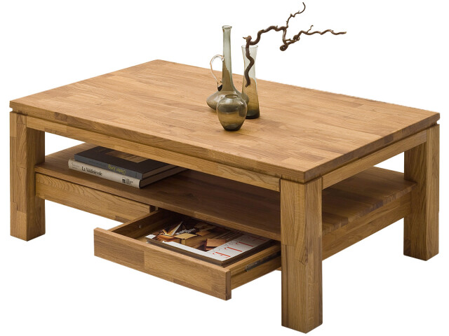 Couchtisch >Gordon< in Asteiche aus Massivholz - 115x45x70cm (BxHxT)