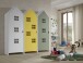 Kleiderschrank >CASAMI BRUGES< in Korpus Weiß / Front Gelb, Weiß u. Grün, MDF