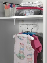 Kleiderschrank >CASAMI BRUGES< in Korpus Weiß / Front Blau u. Pink, MDF