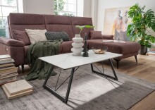 Couchtisch >2156-19< in Hellgrau, Gestell Schwarz -...